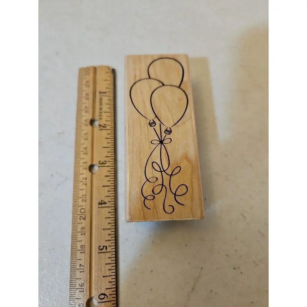 Stampabilities Rubber Stamp Balloons On A String NR1025 Balloon Bouquet
